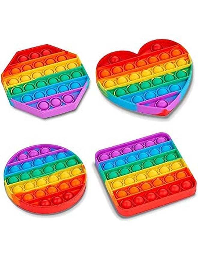 RPC99 Soft Bubble Fidget Toy for Kids, Pop It Silicone Fidget Toy for Kids (3+ Yr) (Shapes) (Rainbow) - Image 5